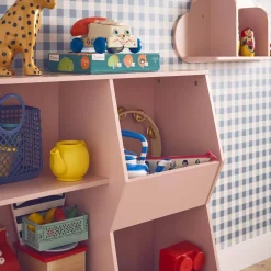 Kinderregal, 3 Ablagen und 2 Aufbewahrungsfächer
