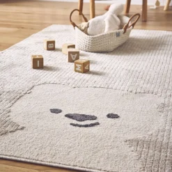 Kinderteppich beige / cremefarben, Bärchen-Motiv