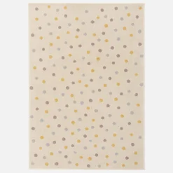 Kinderteppich mit Punkten, cremefarben, blau, gelb und violett 120 x 170 cm