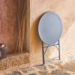 Klappbarer Bistro-Gartentisch aus Stahl Ø 60 cm, 2 Personen