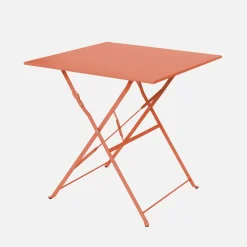 Klappbarer Bistro-Gartentisch aus Stahl 70 x 70 cm, mit 2 Stühlen