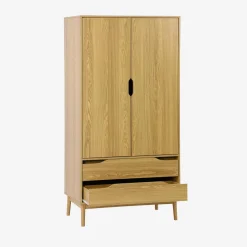 Kleiderschrank im Vintage-Stil mit Holzdekor, 2 Türen