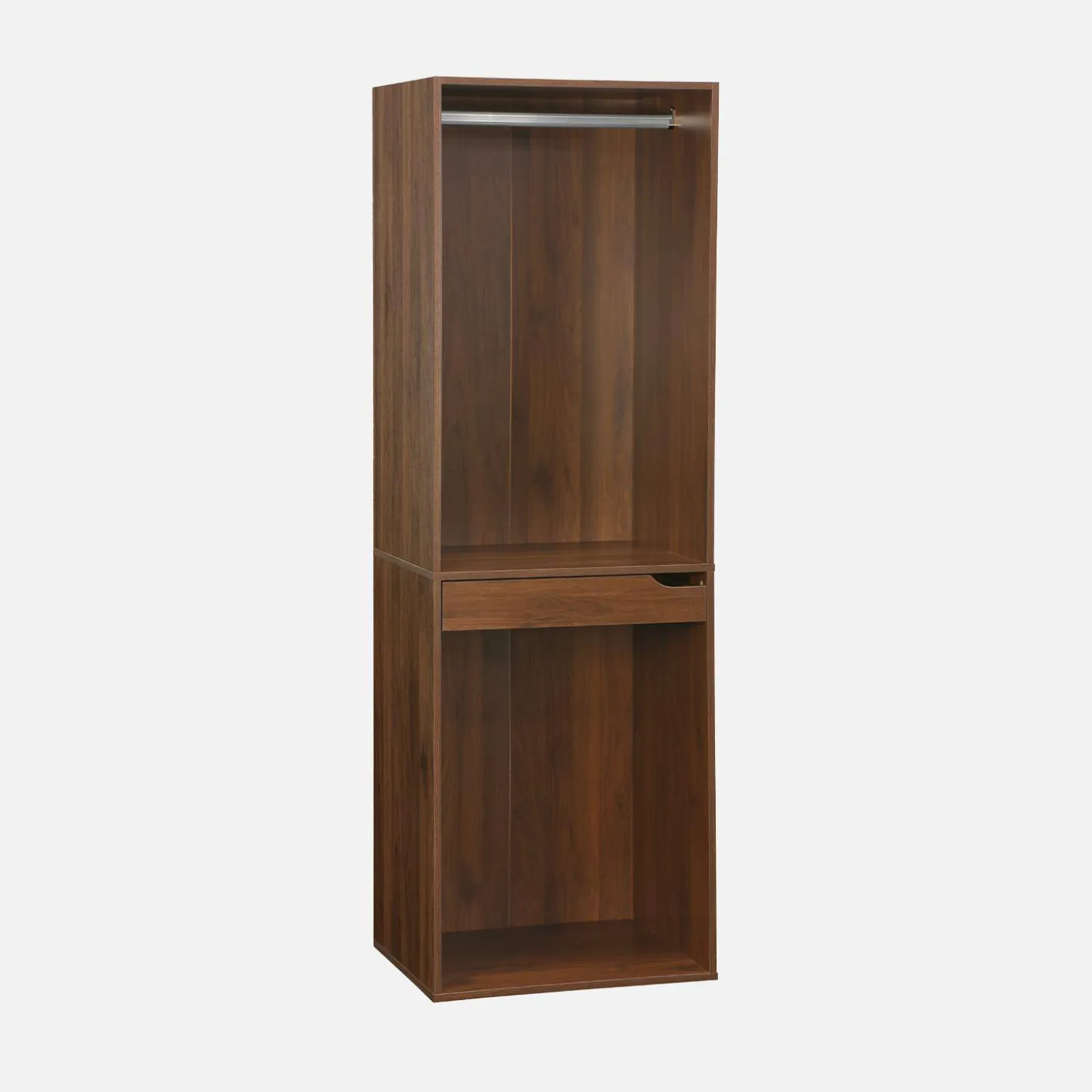 Kleiderschrankmodul mit Kleiderstange und Hosenhalter, Laminatplatten