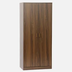 Kleiderschrank, zwei Türen, Kleiderstange und Stauräume