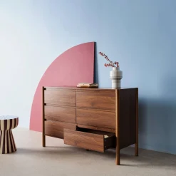 Kommode Holzdekor 6 Schubladen