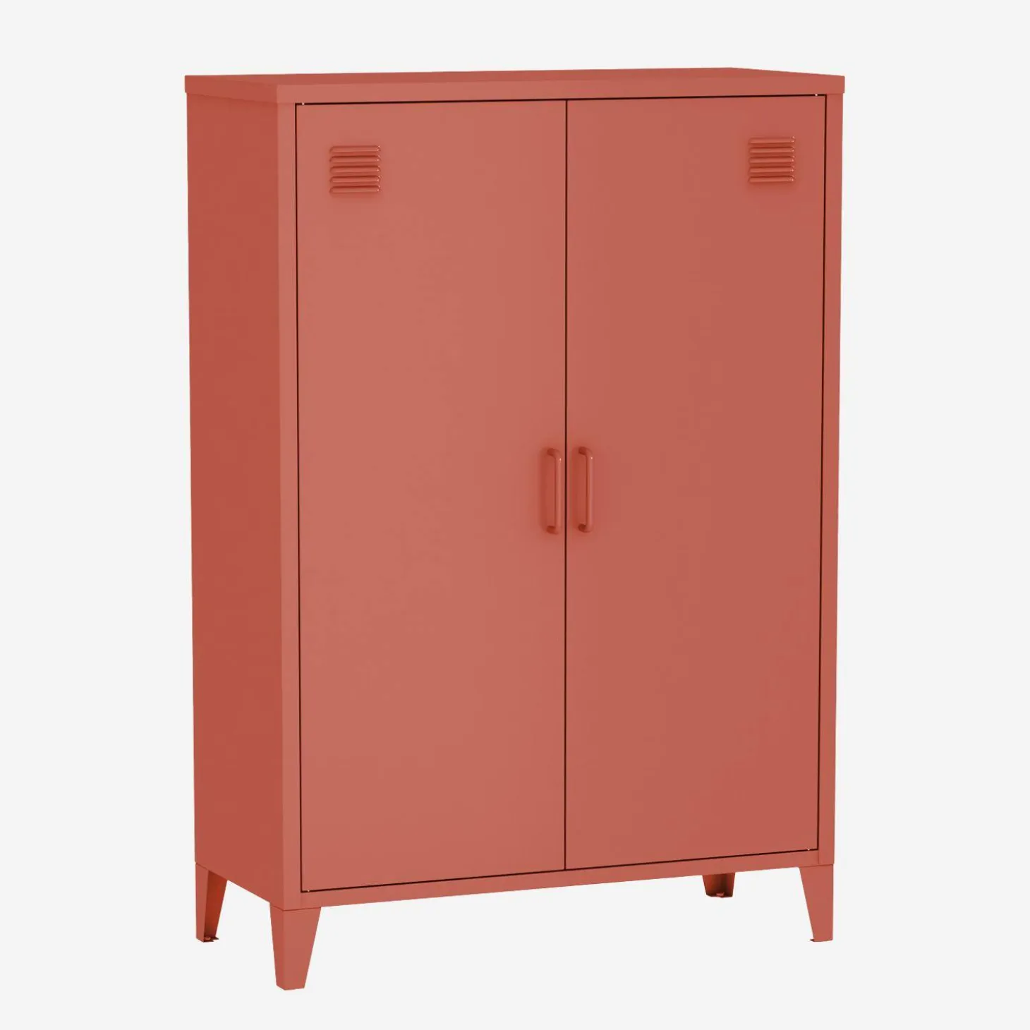 Kommode/Schrank im industriellen Stil aus Metall mit 2 Türen
