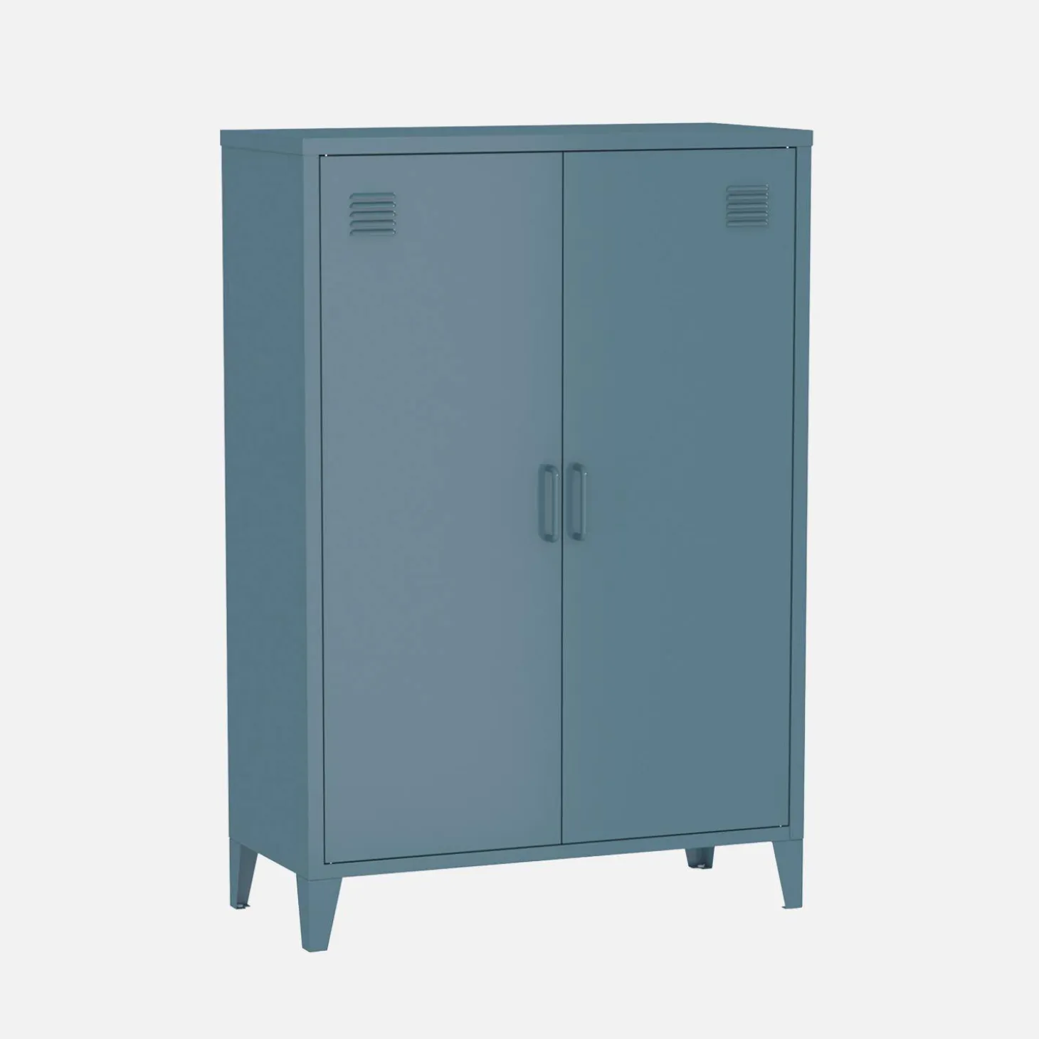 Kommode/Schrank im industriellen Stil aus Metall mit 2 Türen