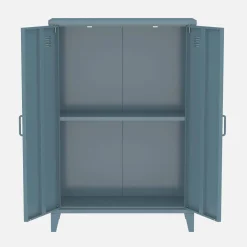 Kommode/Schrank im industriellen Stil aus Metall mit 2 Türen