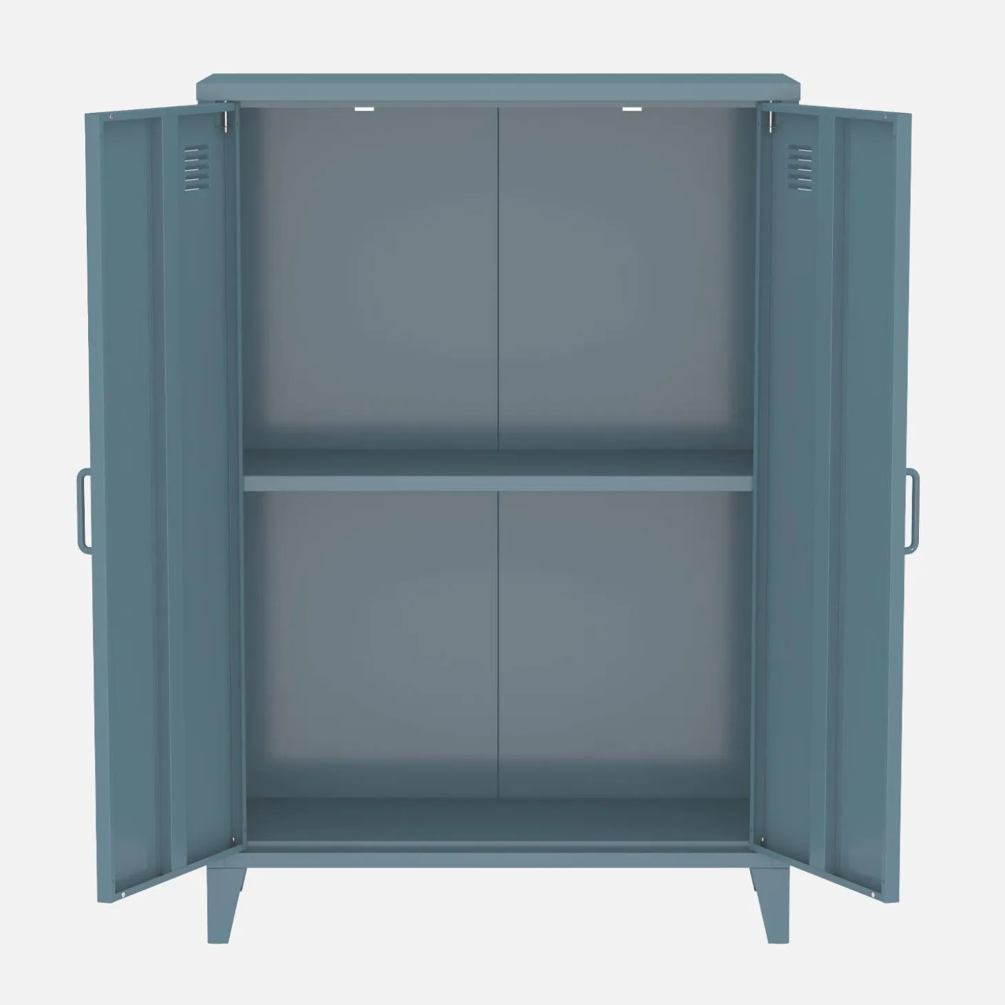 Kommode/Schrank im industriellen Stil aus Metall mit 2 Türen