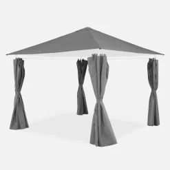 Komplett-Set Dachtuch und Vorhänge für Pergola 3x3m