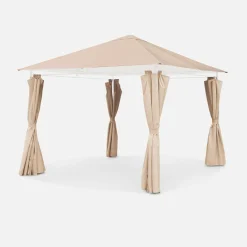 Komplett-Set Dachtuch und Vorhänge für Pergola 3x3m