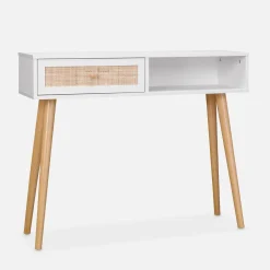 Konsolentisch mit Rattangeflecht 100x29x81cm