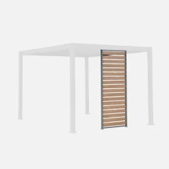 Lamellenwand 100cm für Pergola Triomphe 3x3m V2, 3x4m, 3x6m Aluminium Holzoptik