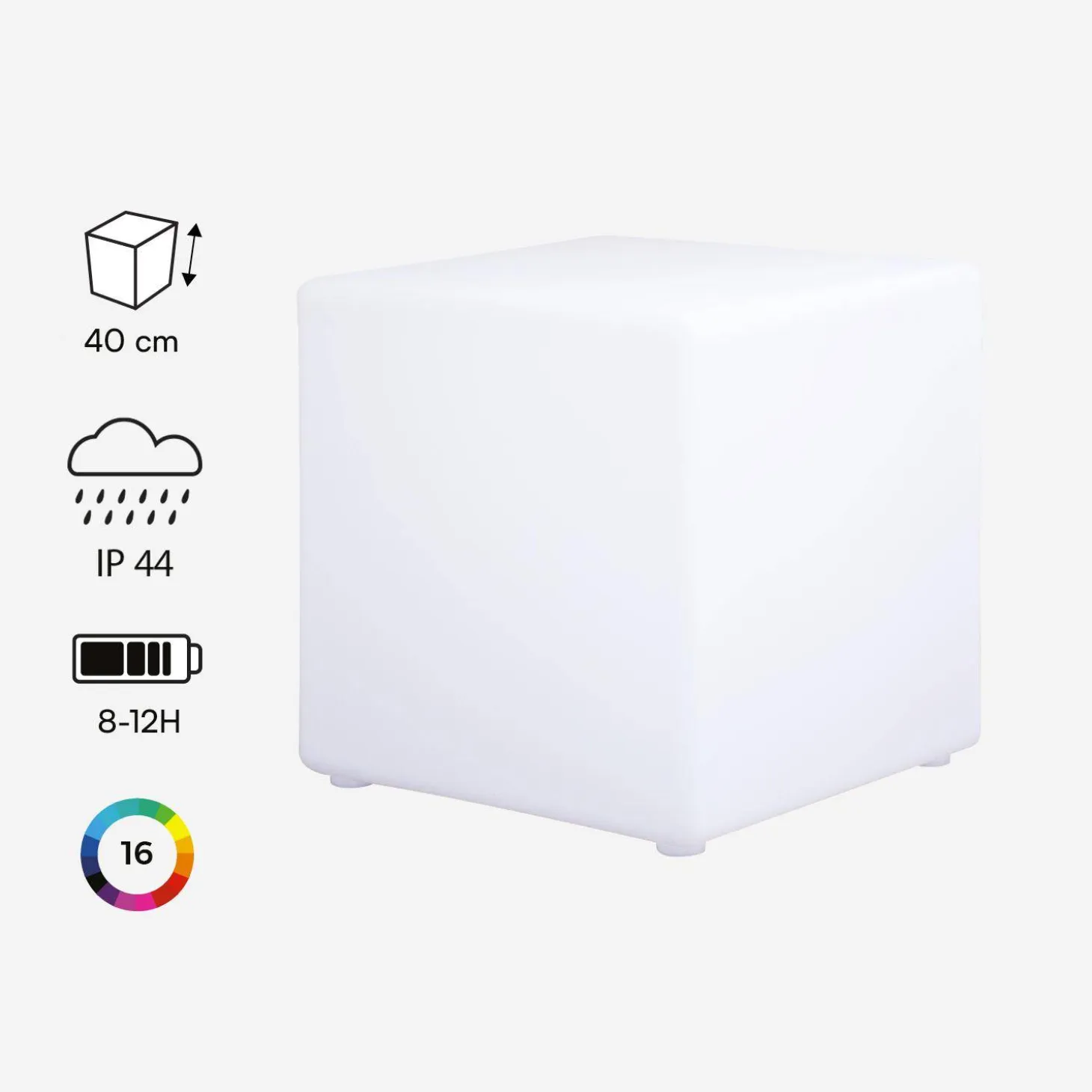 LED Würfel Lampe 40cm - 16 Farben Wasserabweisend