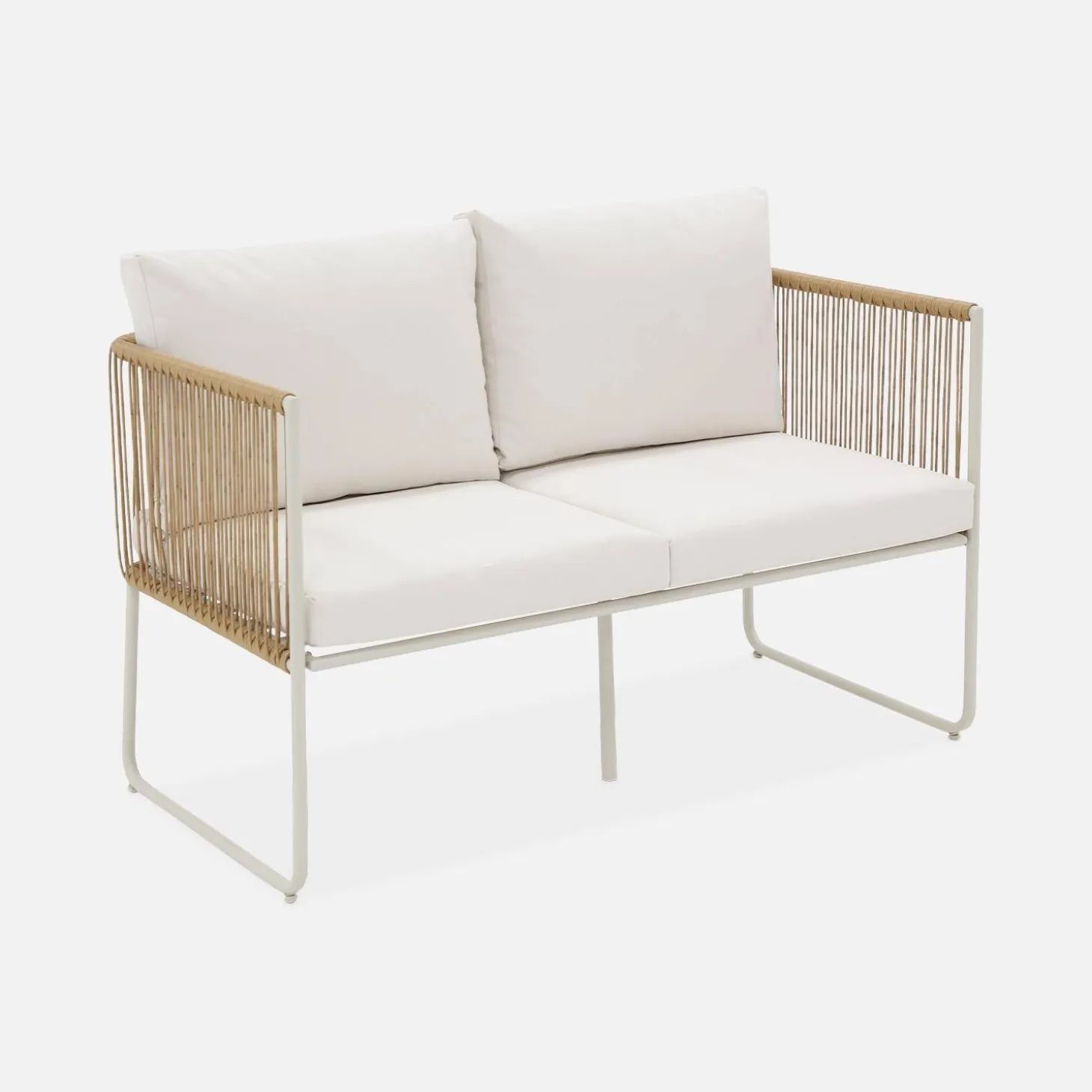 Loungeset aus verzinktem Stahl mit Kunststoffbespannung, 4 Sitzplätze