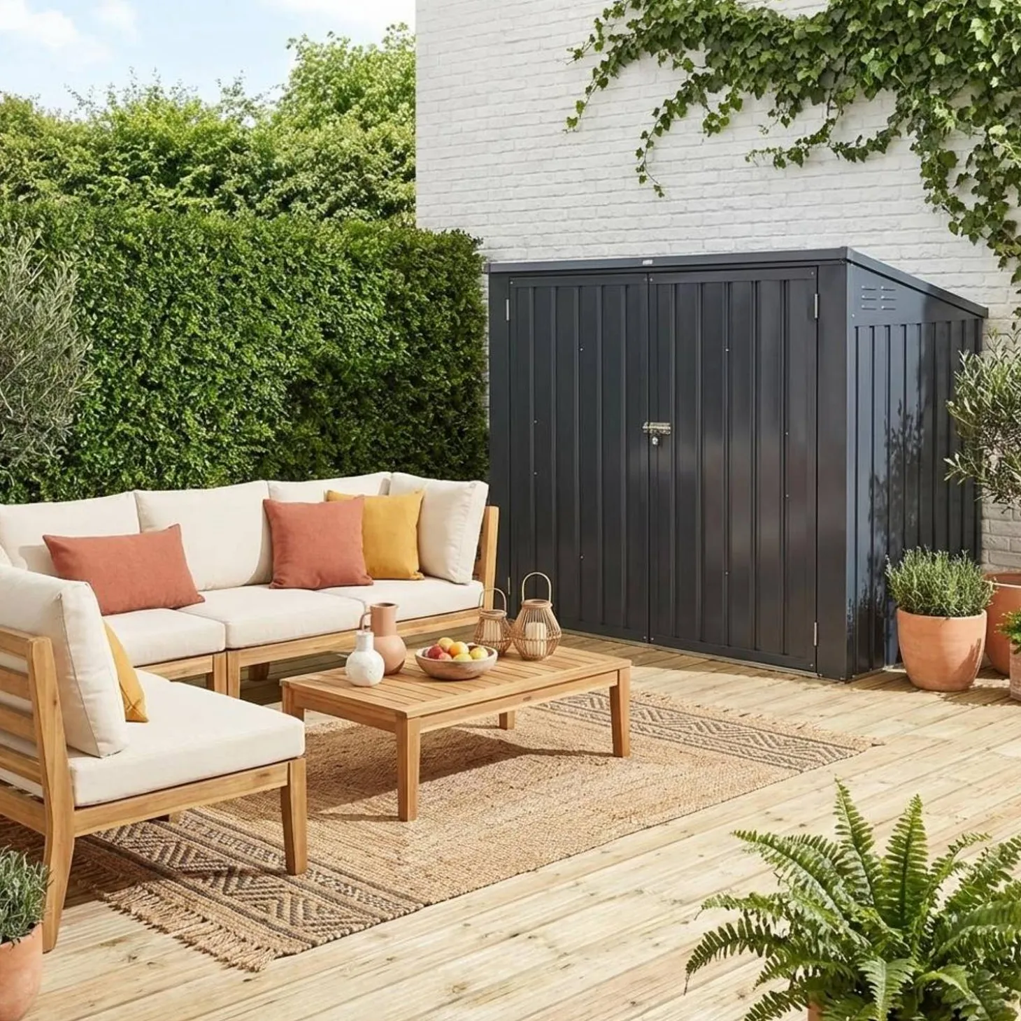 Mülltonnenbox 1,75m² aus verzinktem Stahl