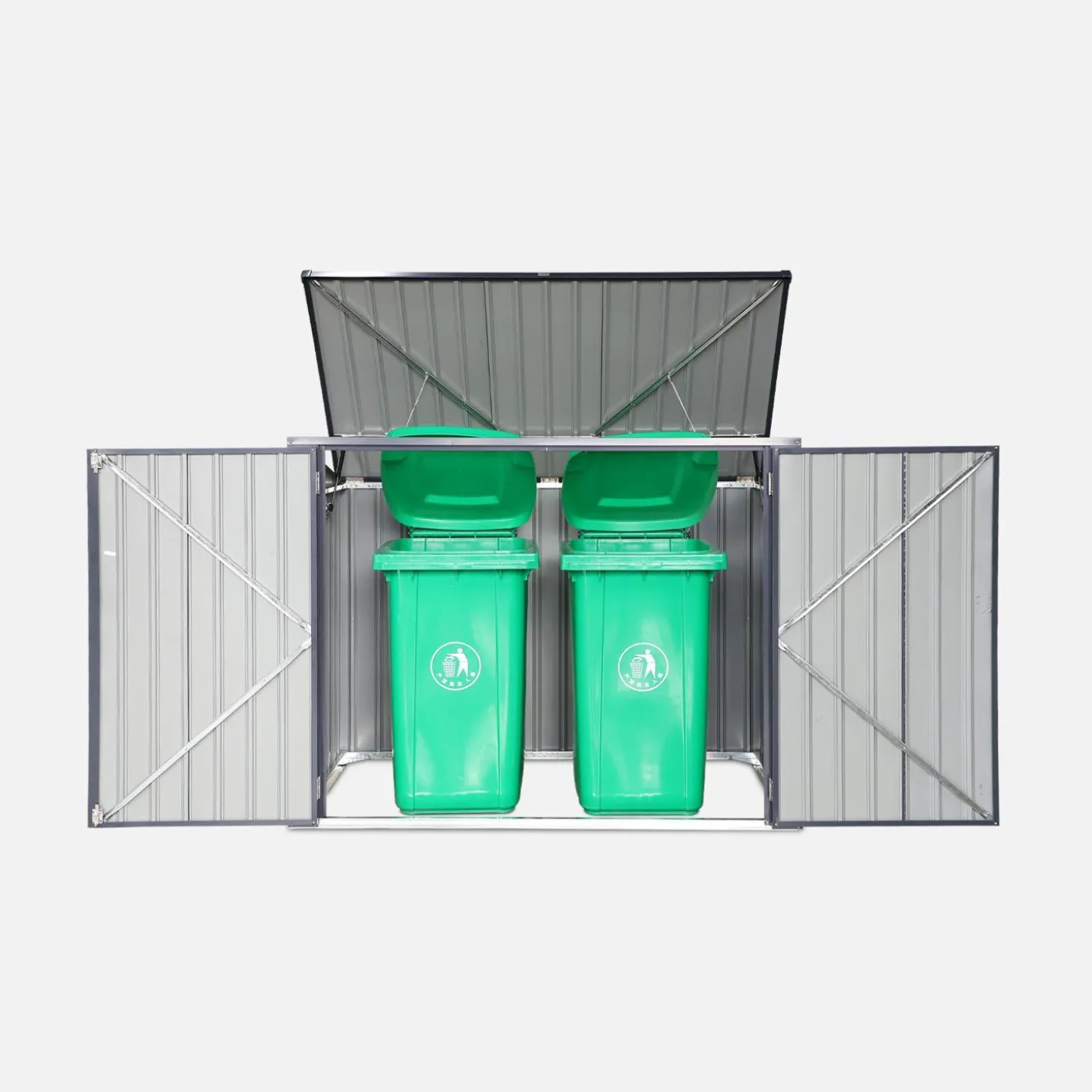 Mülltonnenbox 1,75m² aus verzinktem Stahl
