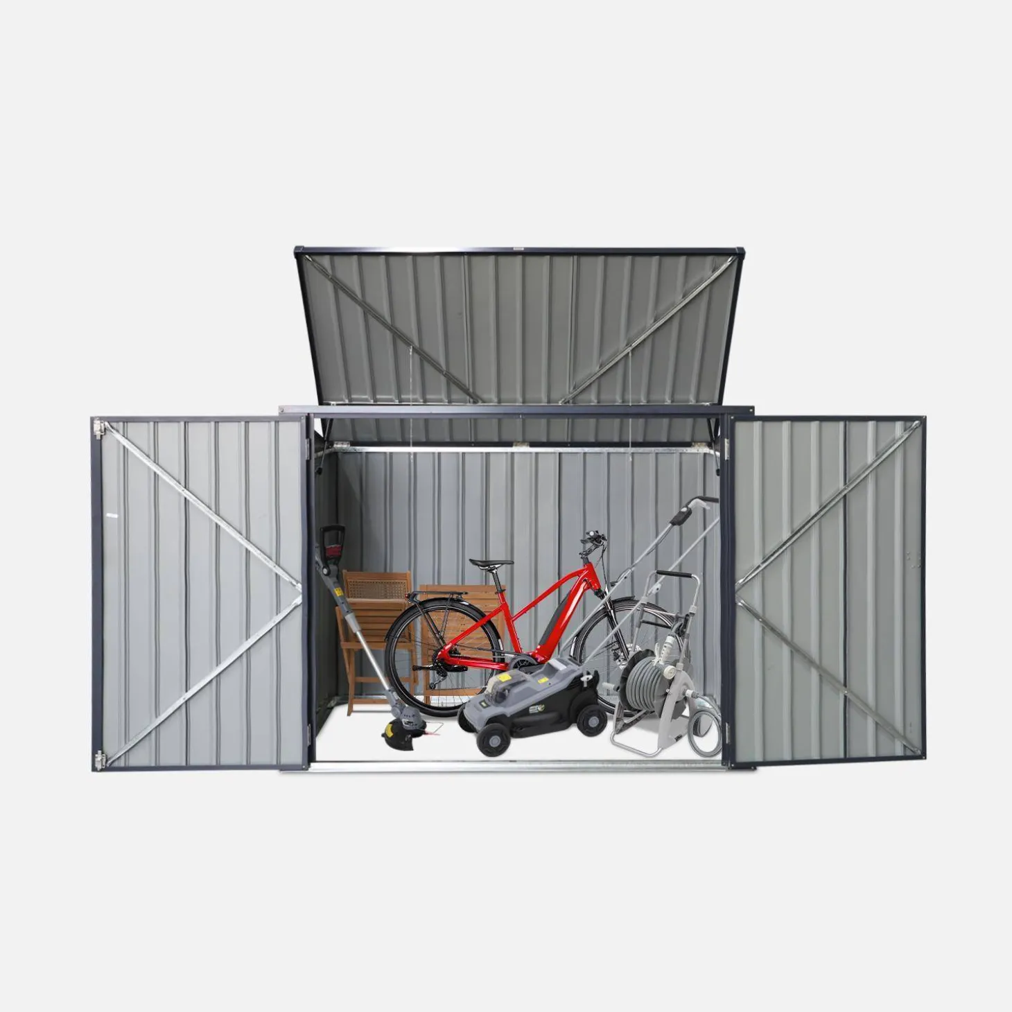 Mülltonnenbox 1,75m² aus verzinktem Stahl