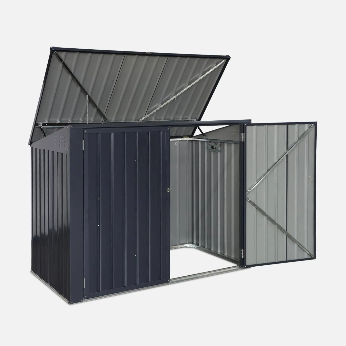 Mülltonnenbox 1,75m² aus verzinktem Stahl