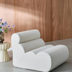 Modularer Lounge-Sessel mit strukturiertem Bouclé-Bezug