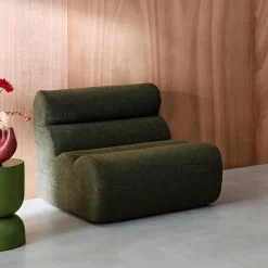 Modularer Lounge-Sessel mit strukturiertem Bouclé-Bezug