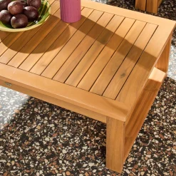 Modulares Gartenmöbel-Set aus Akazienholz für 4 Personen