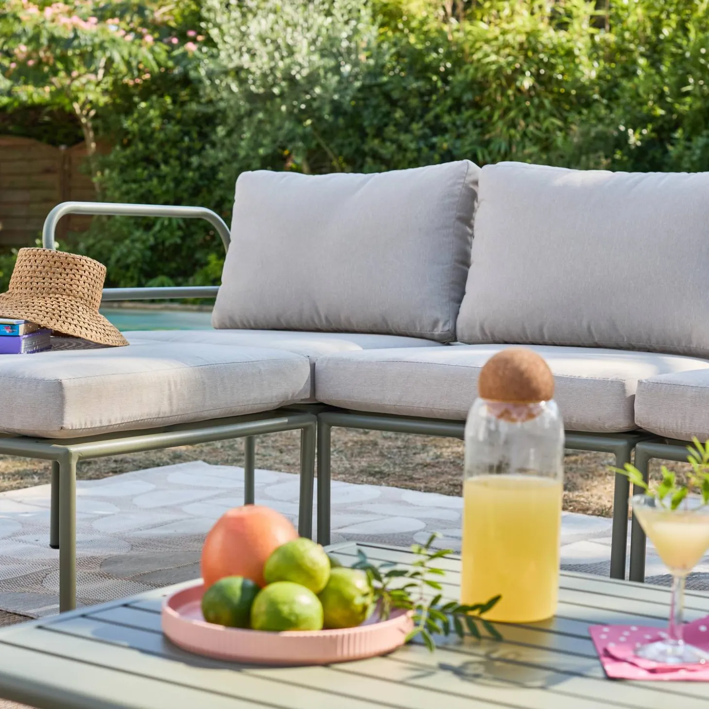 Modulares Gartenmöbel-Set aus Aluminium für 4 Personen
