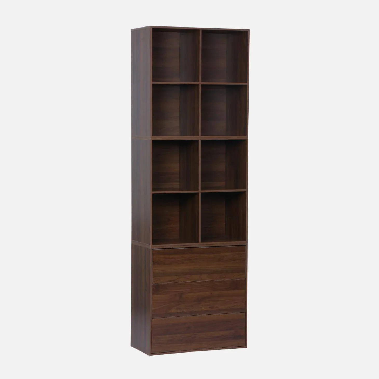 Modulares Regal Holzdekor 3 Elemente - 3 Schubladen 8 Fächer