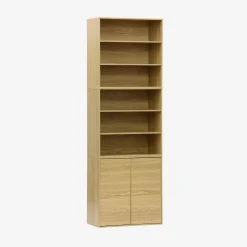 Modulares Regal Holzdekor 3 Elemente - 2 Türen 6 offene Fächer