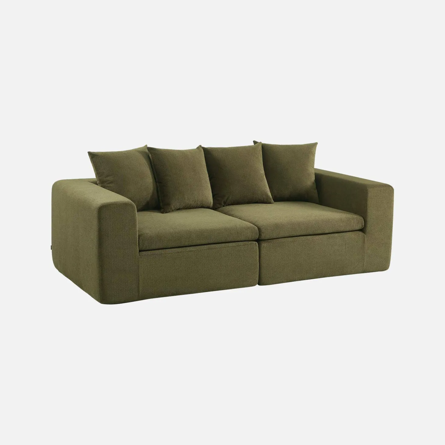 Modulares 2-Sitzer Sofa mit Chenille-Bezug