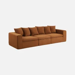 Modulares 3-Sitzer Sofa mit Chenille-Bezug