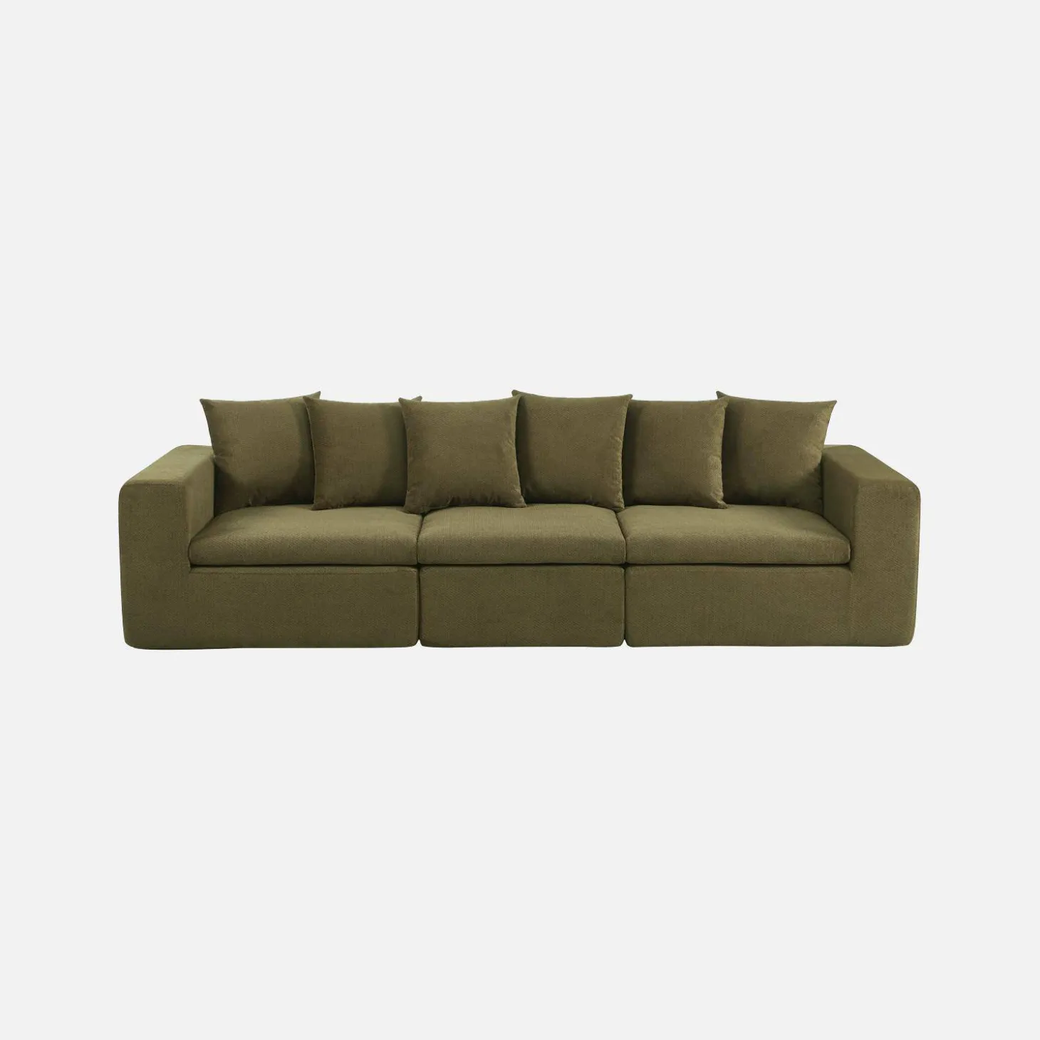 Modulares 3-Sitzer Sofa mit Chenille-Bezug