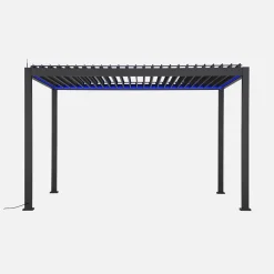Motorisierte Pergola mit Lamellendach Triomphe 3x4m LED-Beleuchtung + Markise 3 m