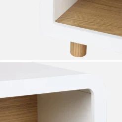 Nachttisch mit Holzlook und 2 Nischen