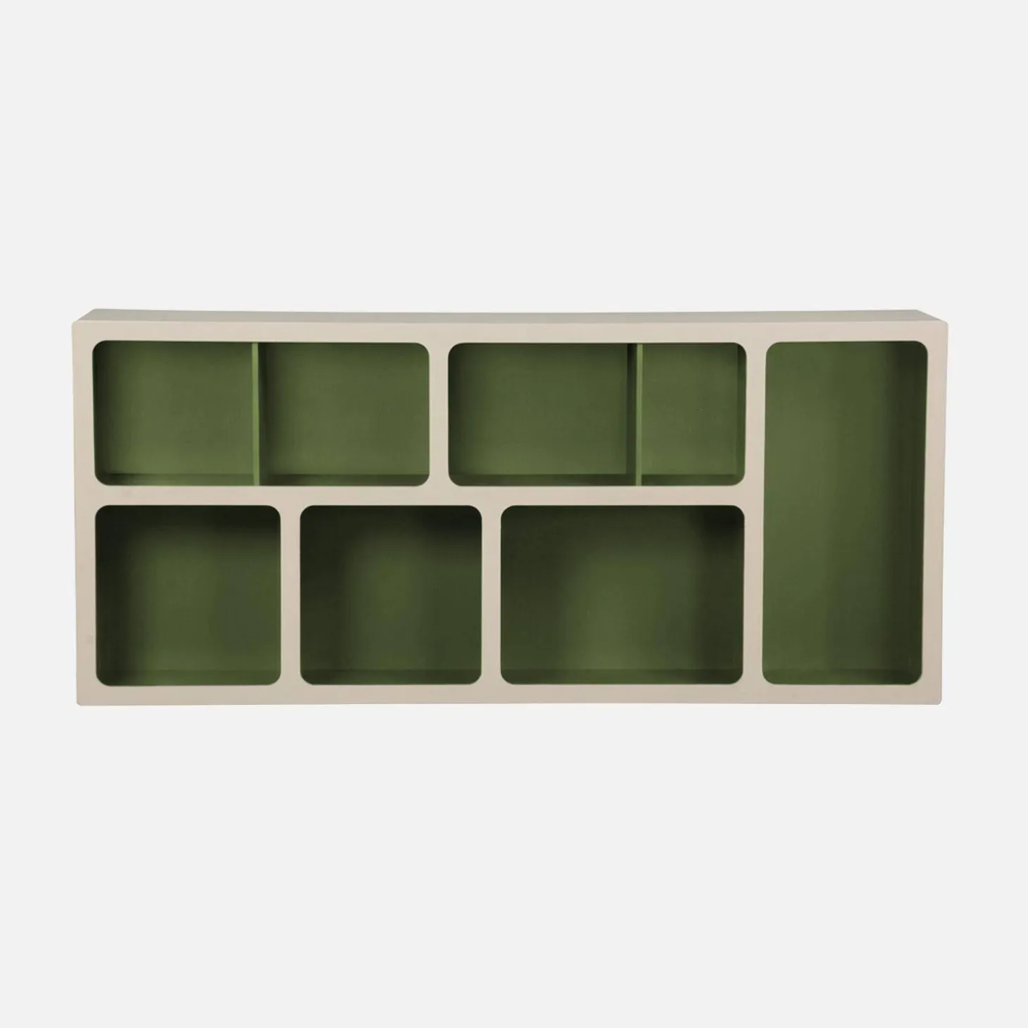 Organisches Bücherregal mit zweifarbigem Holzdekor, 8 Fächer