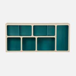 Organisches Bücherregal mit zweifarbigem Holzdekor, 8 Fächer