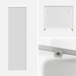 Organisches Sideboard mit 4 Fächern weiß 90cm