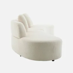 Organisches 5-Sitzer-Sofa mit Bouclé-Bezug