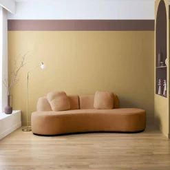 Organisches Sofa, 3-Sitzer mit Bouclé-Bezug