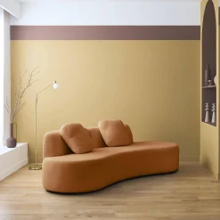 Organisches Sofa, 3-Sitzer mit Bouclé-Bezug