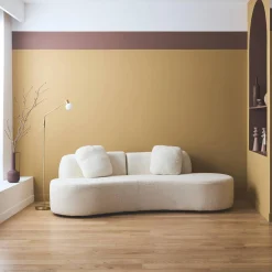 Organisches Sofa, 3-Sitzer mit Bouclé-Bezug