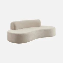 Organisch geformtes 3-Sitzer Sofa mit Chenille-Bezug