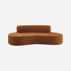 Organisch geformtes 3-Sitzer Sofa mit Chenille-Bezug
