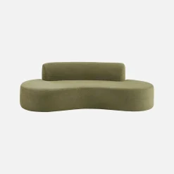 Organisch geformtes 3-Sitzer Sofa mit Chenille-Bezug