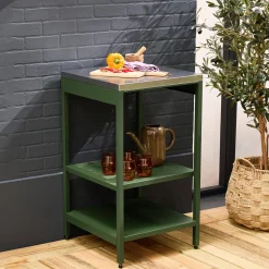 Outdoor-Küche aus Stahl mit 2 Regalböden L 49 cm