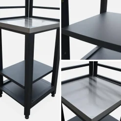 Outdoor-Küchenregal aus Stahl 2 Ablagen B 48,5 cm