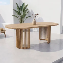 Ovaler Gartentisch 220cm aus Akazienholz für 6 Personen