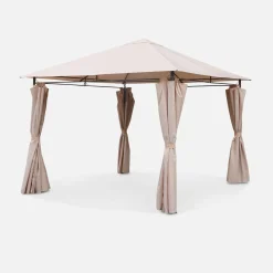 Pavillon 3 x 3 m - Laube mit Vorhängen