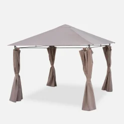 Pavillon 3 x 3 m - Laube mit Vorhängen