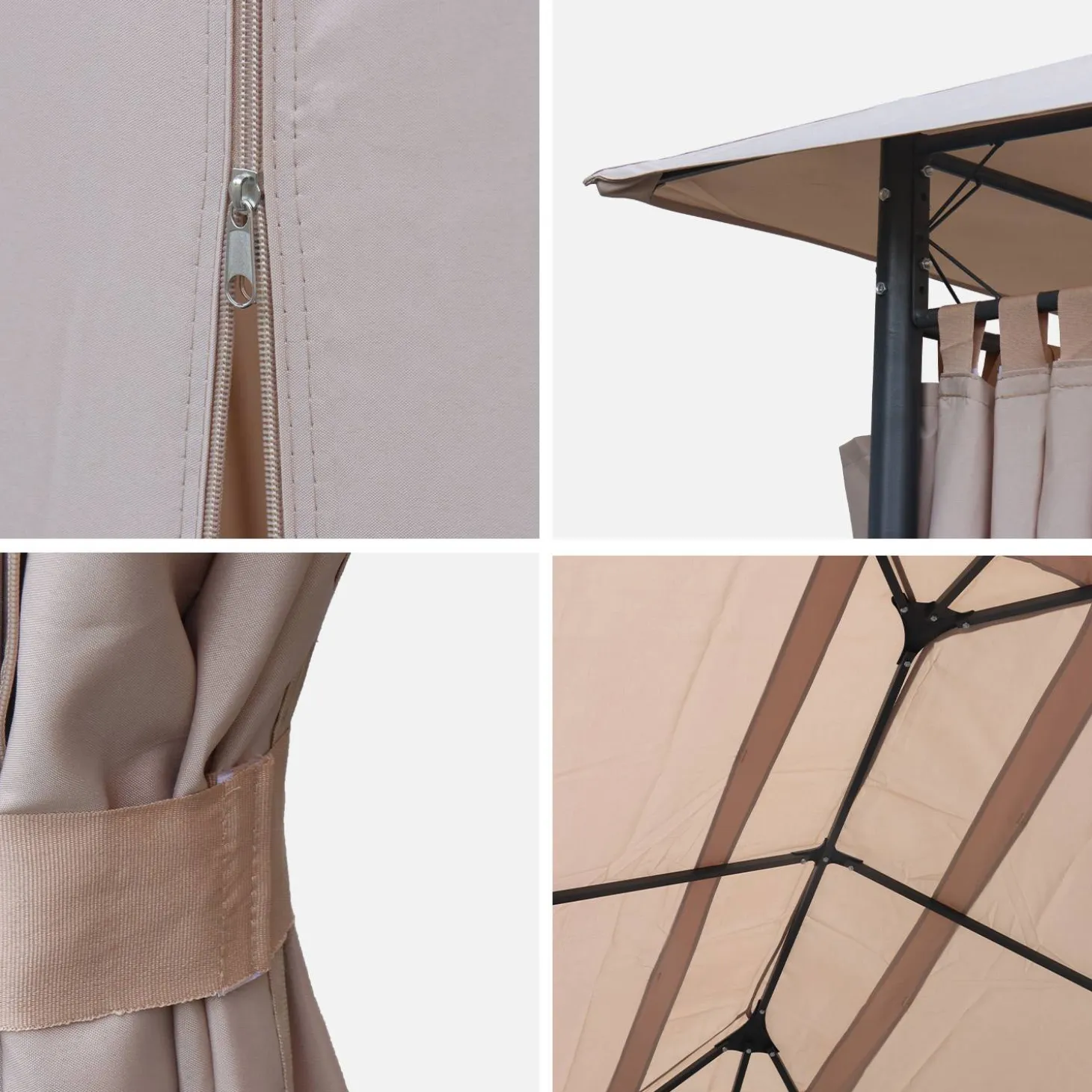 Pavillon 3 x 4 m mit Vorhängen